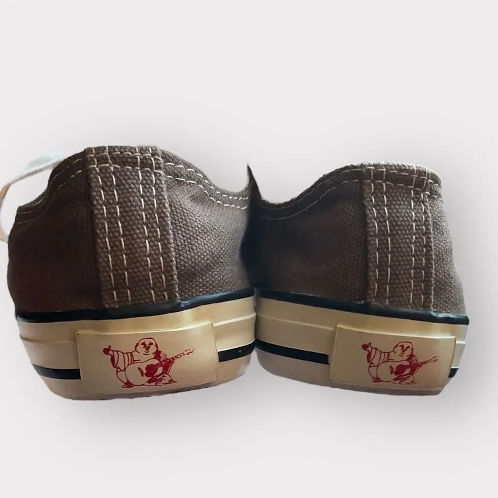 True Religion Men's Brown‎ Canvas Lace Up Low Top Keds Sneakers Size 7.5